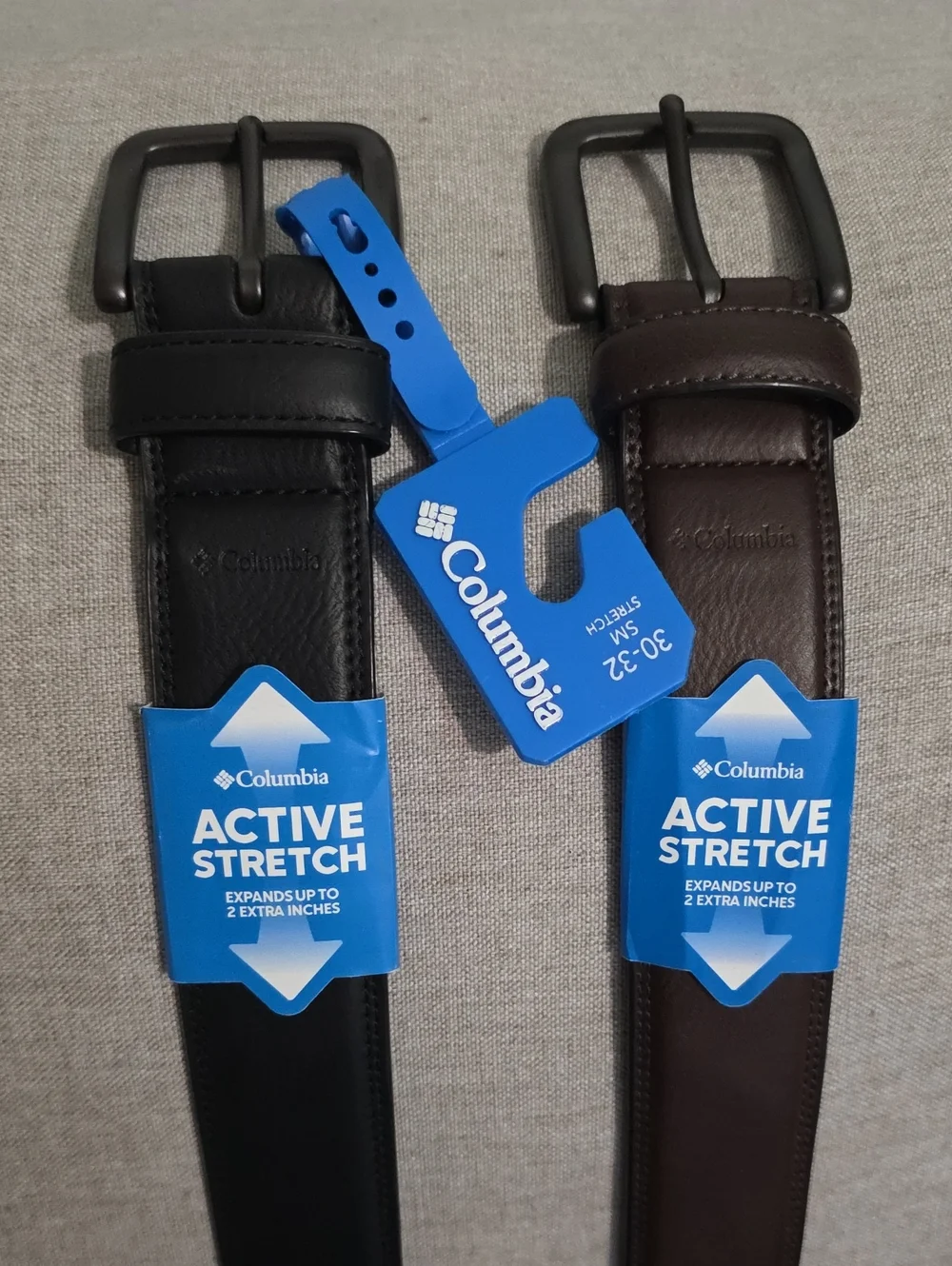 Columbia Active Stretch Belts in Black + Brown